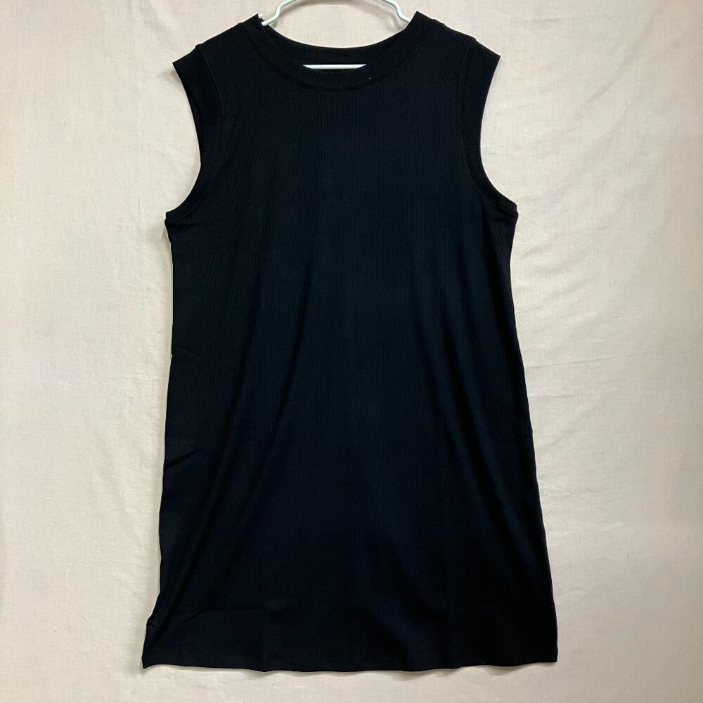 A New Day Women's Size 1X Black Stain Ribbed Soft comfortable Muscle Tee Tank